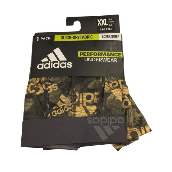 adidas Men's Performance Boxer Brief Size XXL 44-46" Gray Gold 5" Inseam - Picture 1 of 3